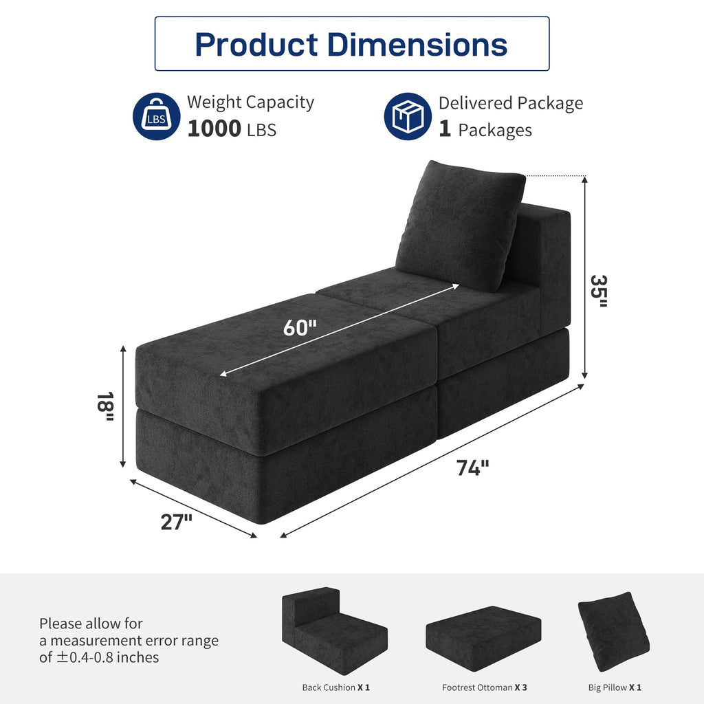 BUDGET PICKS - Living&Giving 128" U-Shaped Cloud Sectional Couch