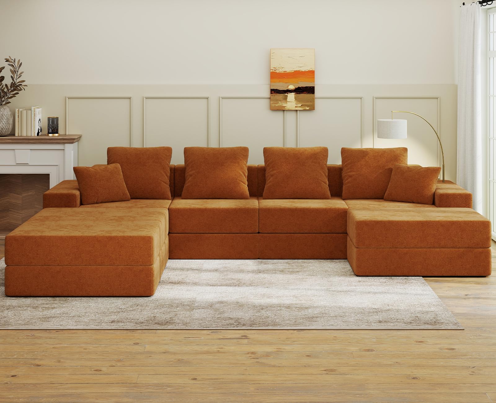BUDGET PICKS - Living&Giving 128" U-Shaped Cloud Sectional Couch