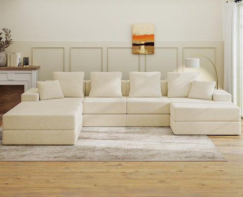 BUDGET PICKS - Living&Giving 128" U-Shaped Cloud Sectional Couch