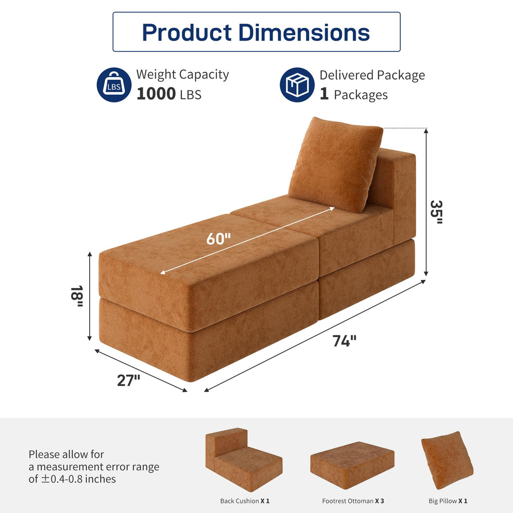 BUDGET PICKS - Living&Giving 128" U-Shaped Cloud Sectional Couch