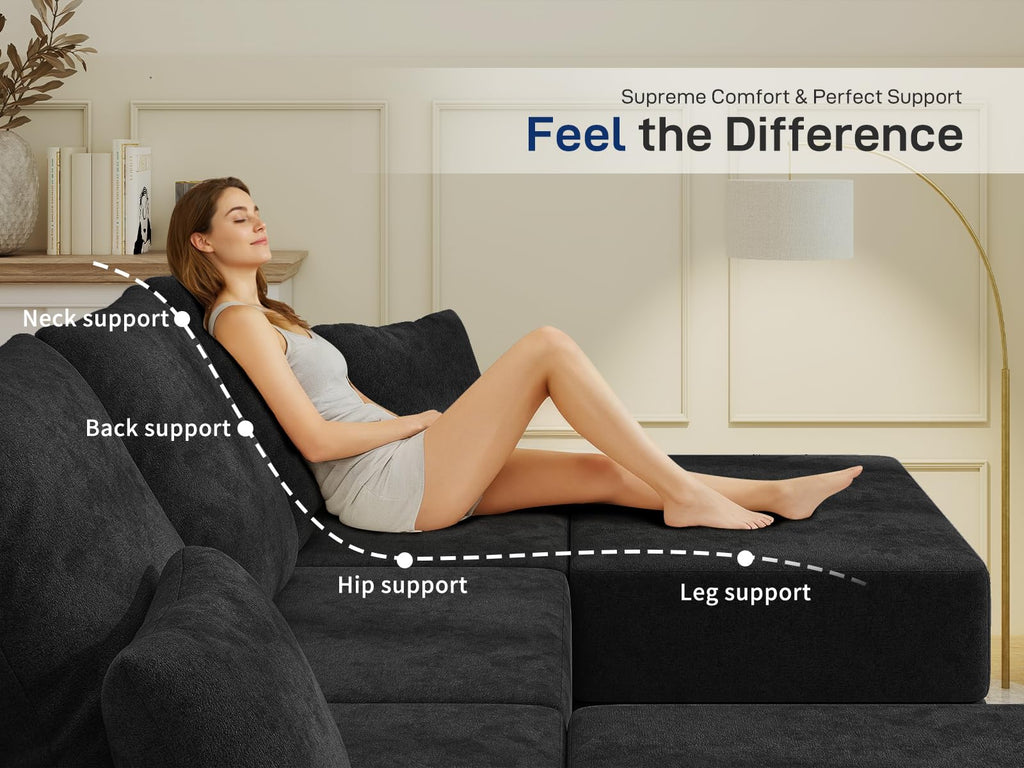 BUDGET PICKS - Living&Giving 128" U-Shaped Cloud Sectional Couch