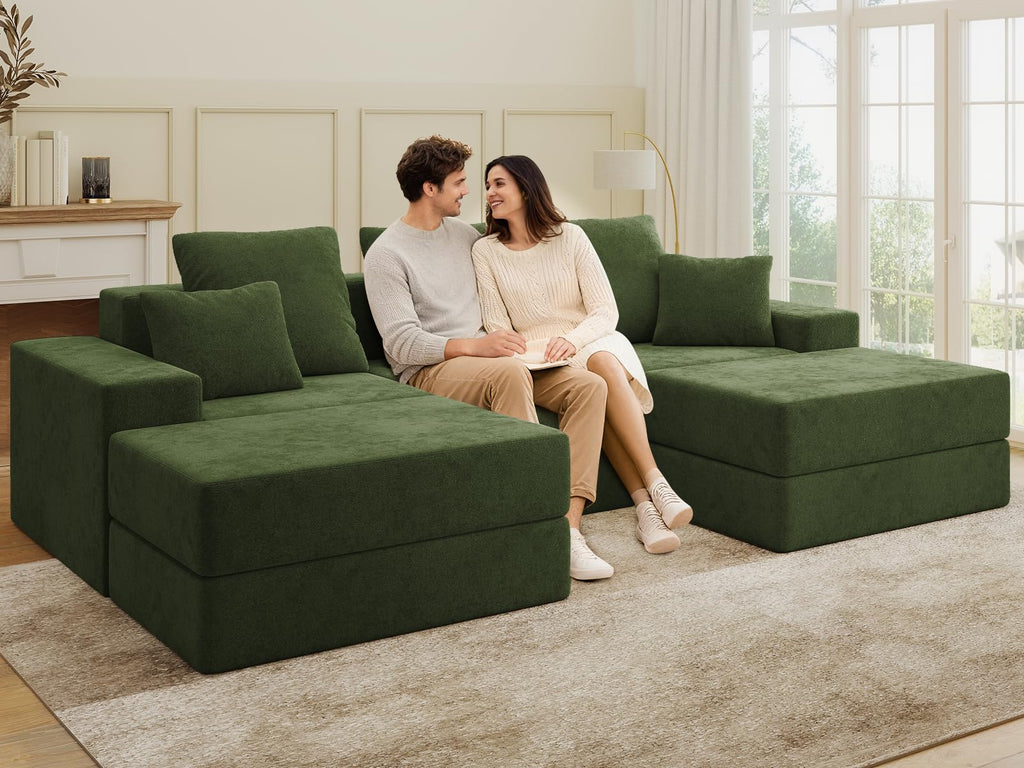 BUDGET PICKS - Living&Giving 128" U-Shaped Cloud Sectional Couch