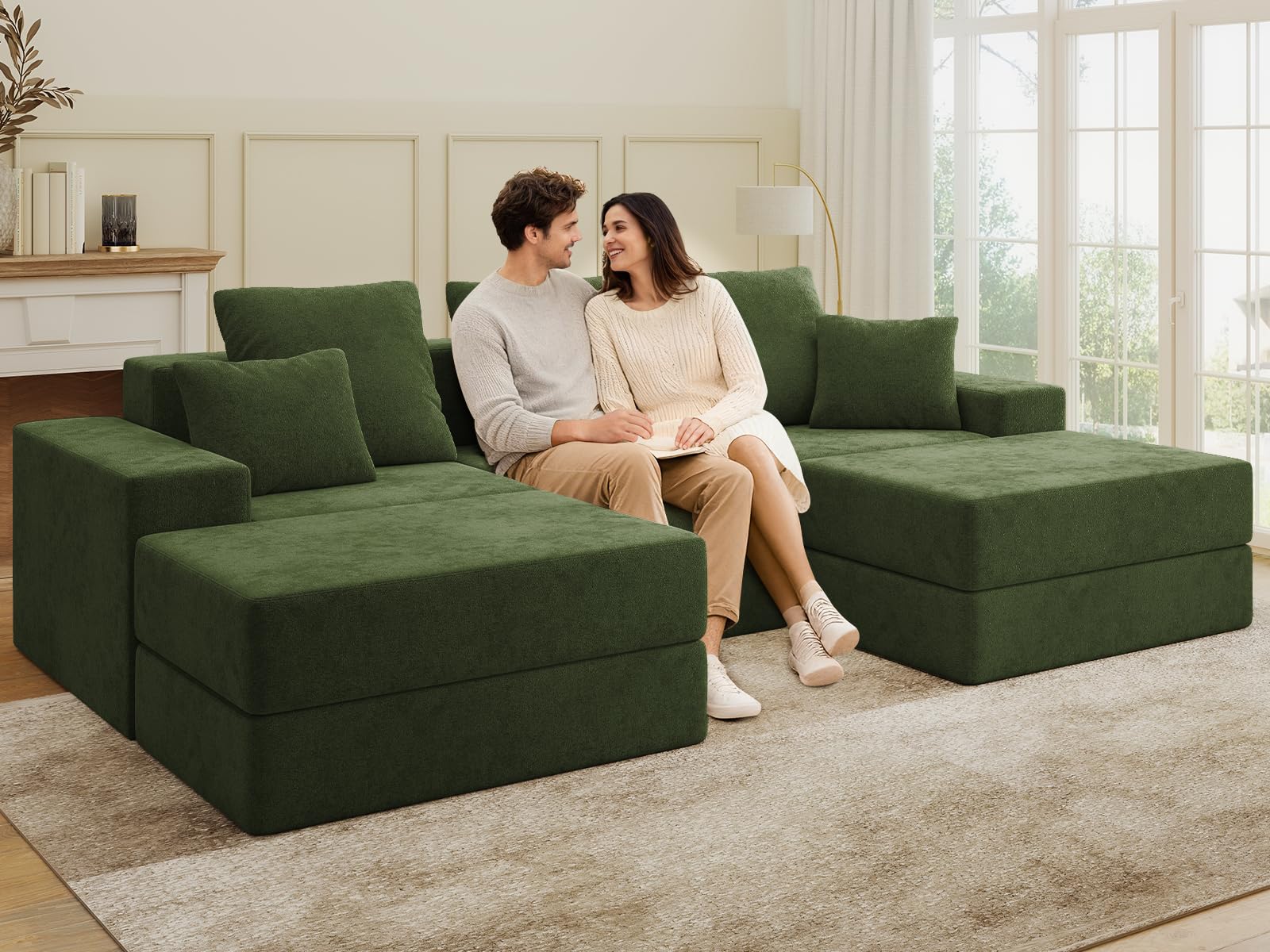 BUDGET PICKS - Living&Giving 128" U-Shaped Cloud Sectional Couch