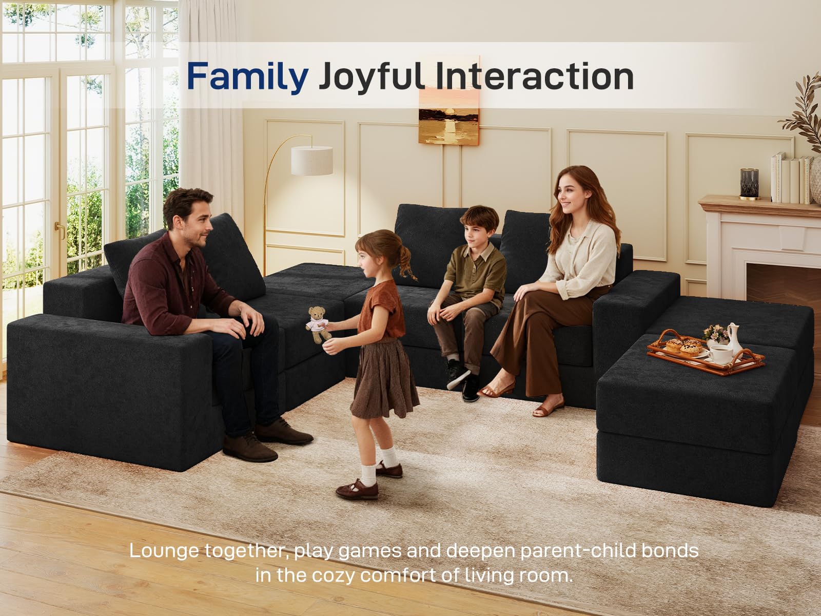 BUDGET PICKS - Living&Giving 128" U-Shaped Cloud Sectional Couch