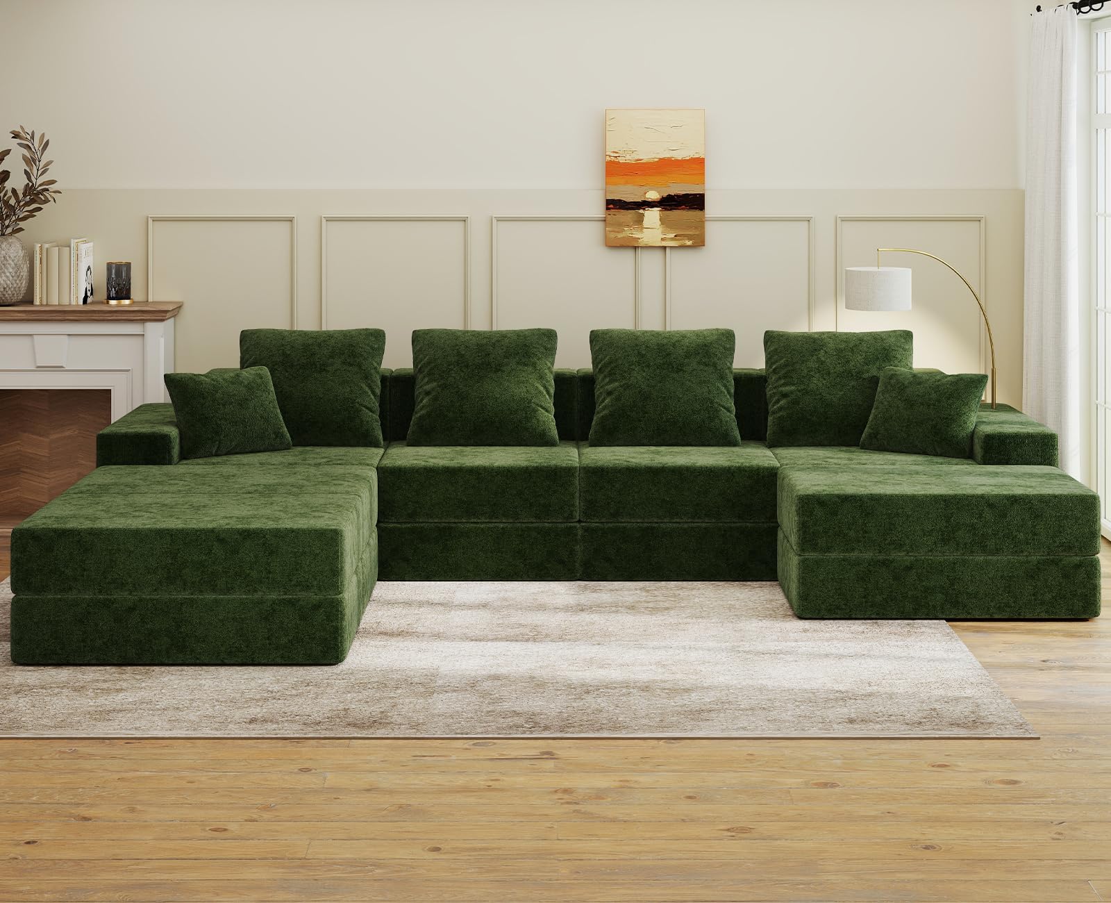 BUDGET PICKS - Living&Giving 128" U-Shaped Cloud Sectional Couch
