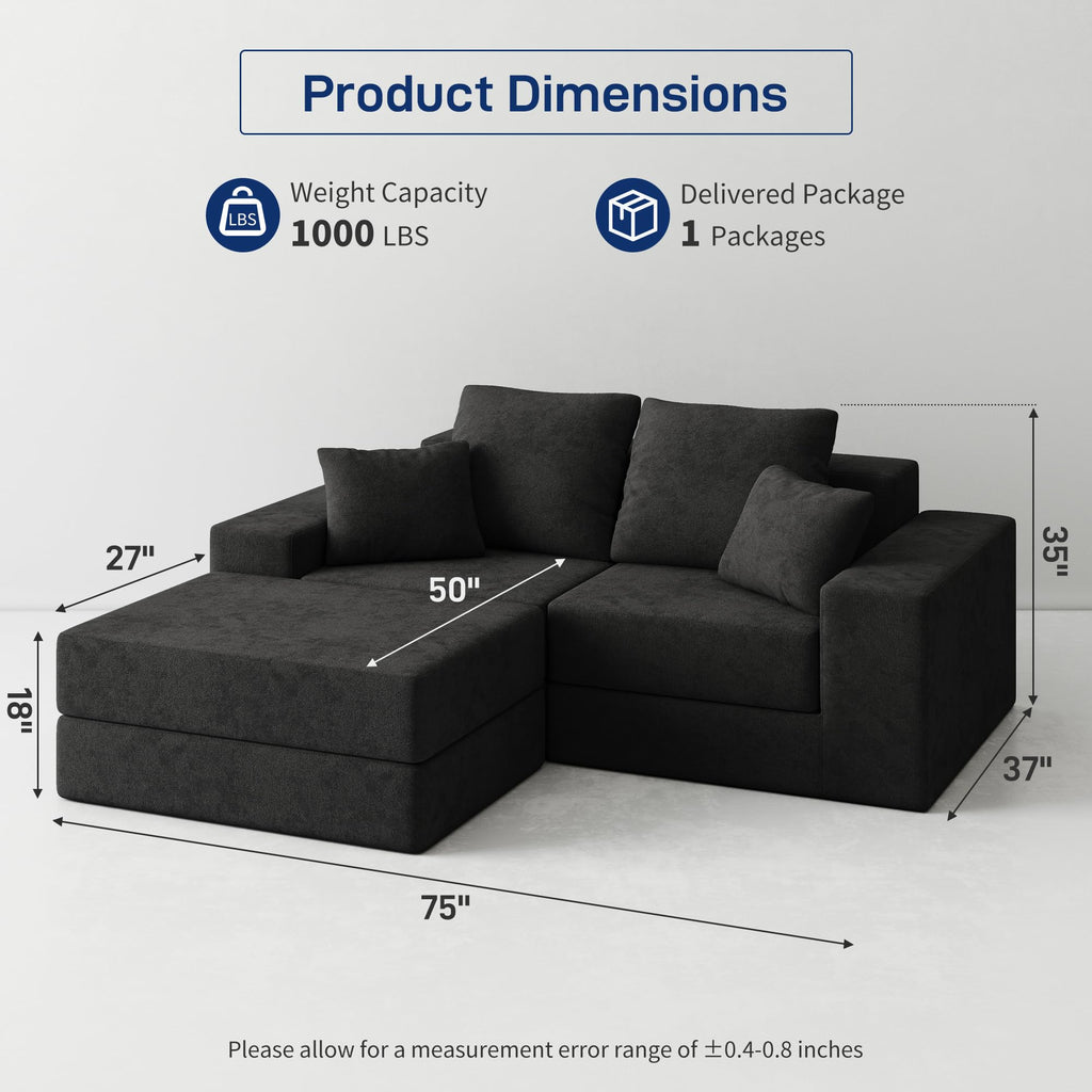 BUDGET PICKS - Living&Giving 128" U-Shaped Cloud Sectional Couch