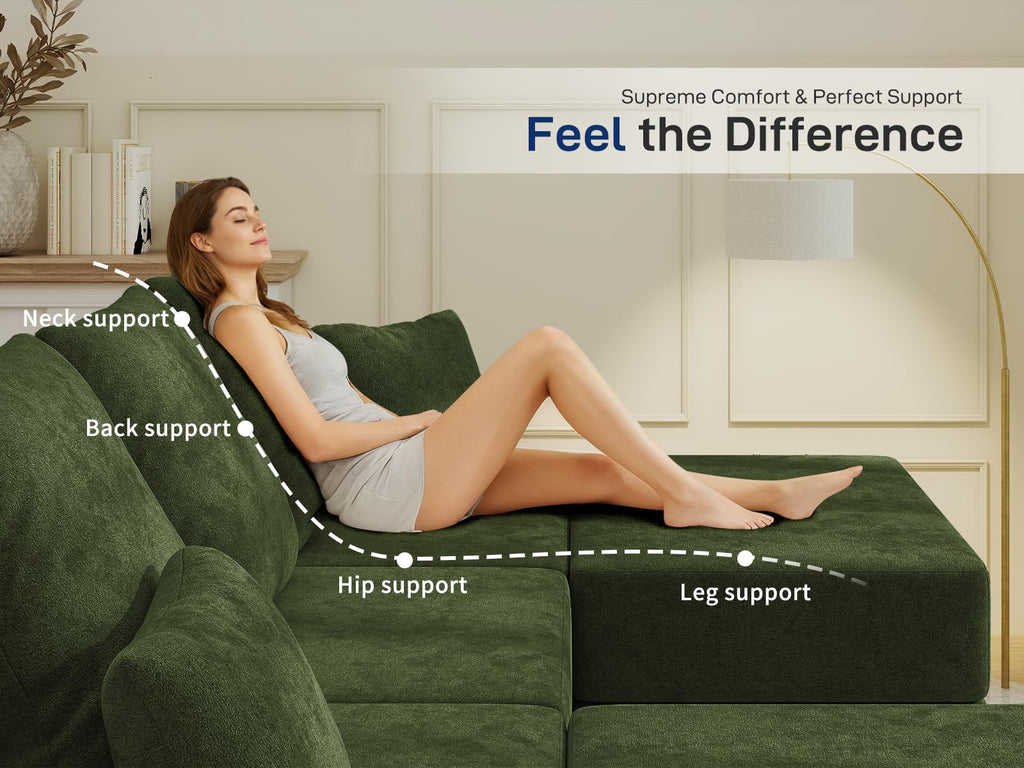 BUDGET PICKS - Living&Giving 128" U-Shaped Cloud Sectional Couch