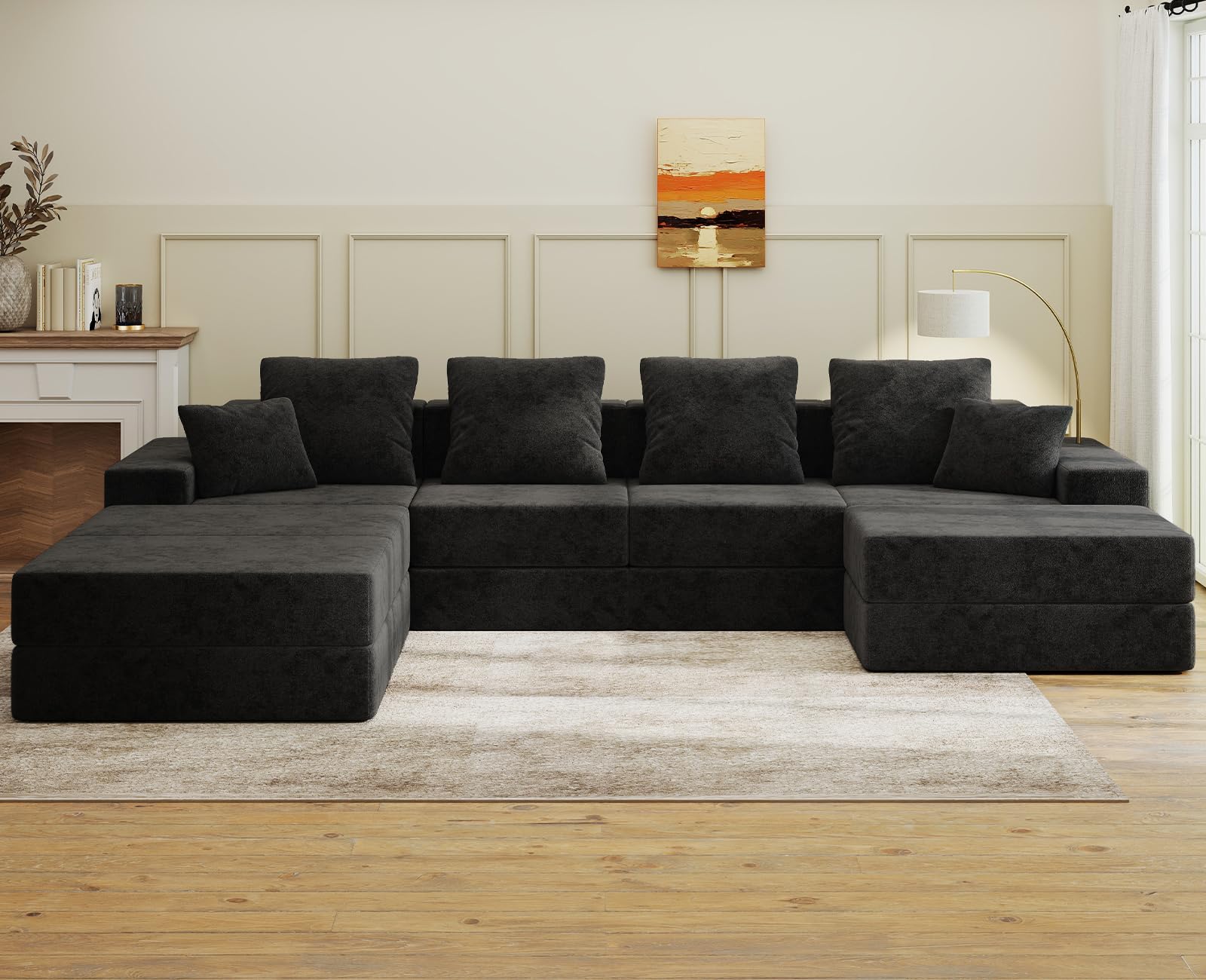 BUDGET PICKS - Living&Giving 128" U-Shaped Cloud Sectional Couch