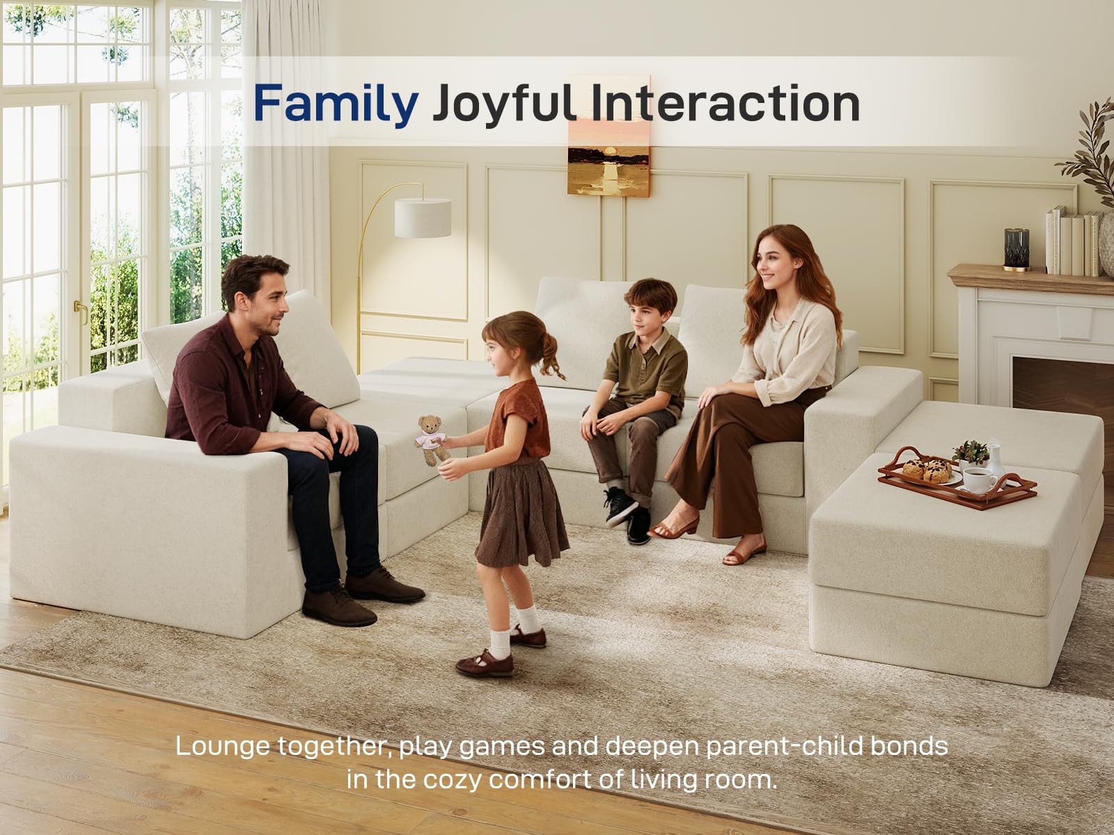 BUDGET PICKS - Living&Giving 128" U-Shaped Cloud Sectional Couch