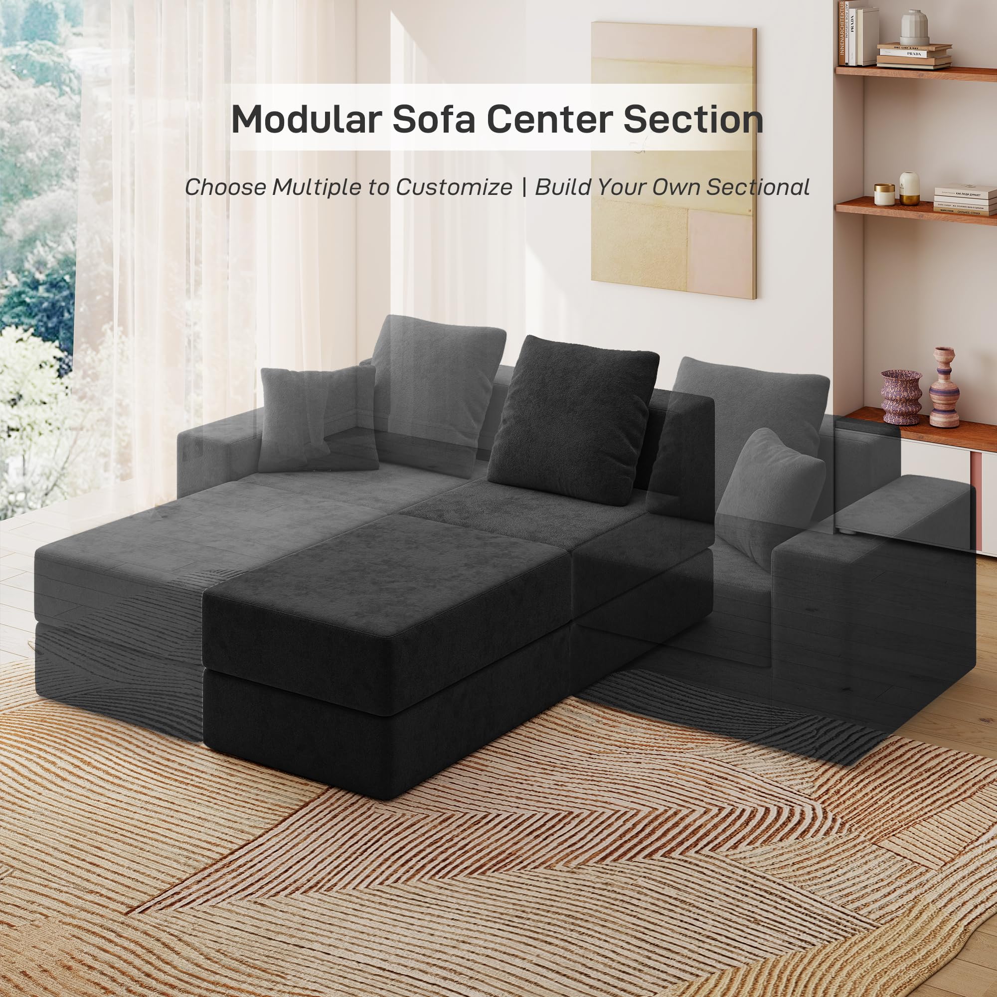 BUDGET PICKS - Living&Giving 128" U-Shaped Cloud Sectional Couch