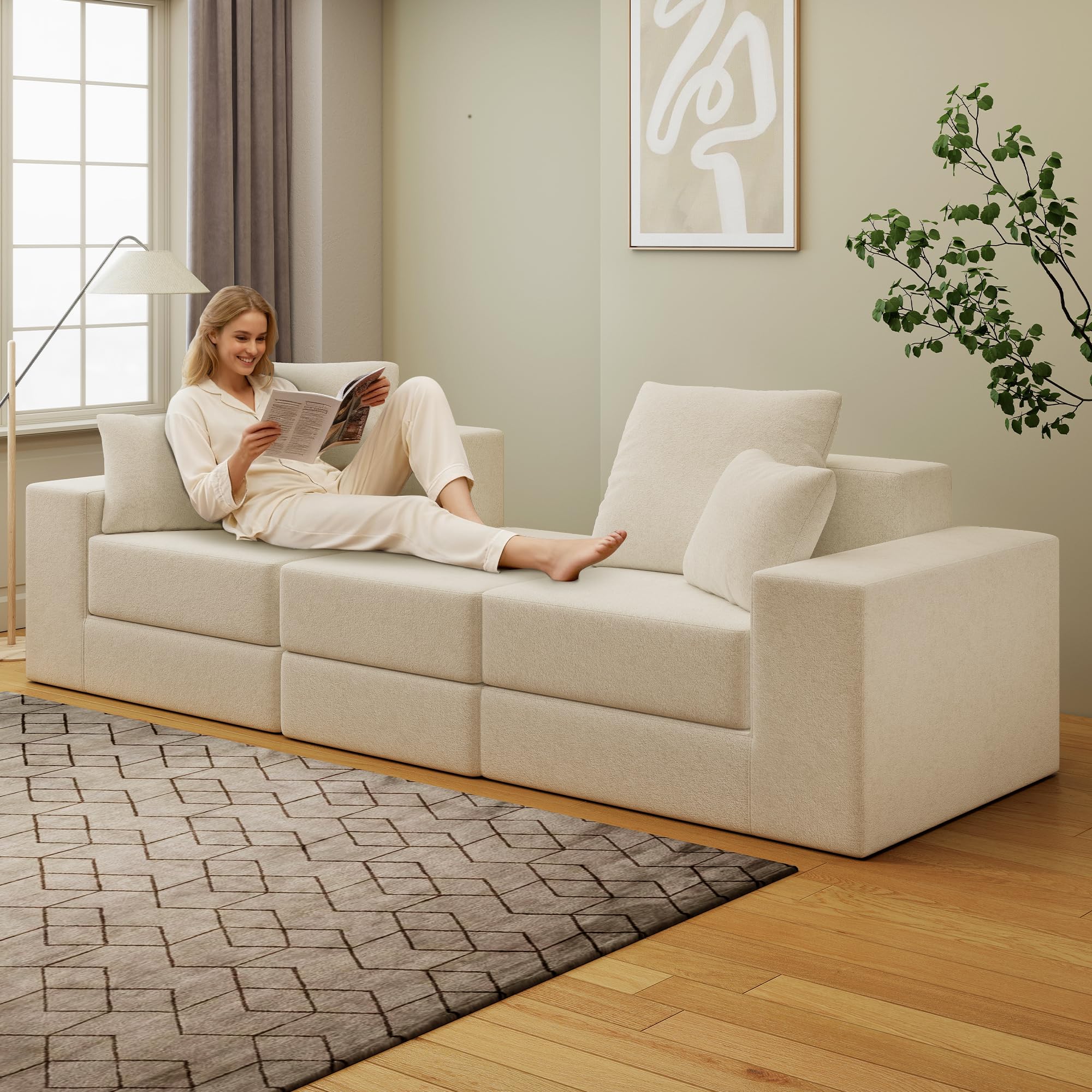 BUDGET PICKS - Living&Giving 128" U-Shaped Cloud Sectional Couch