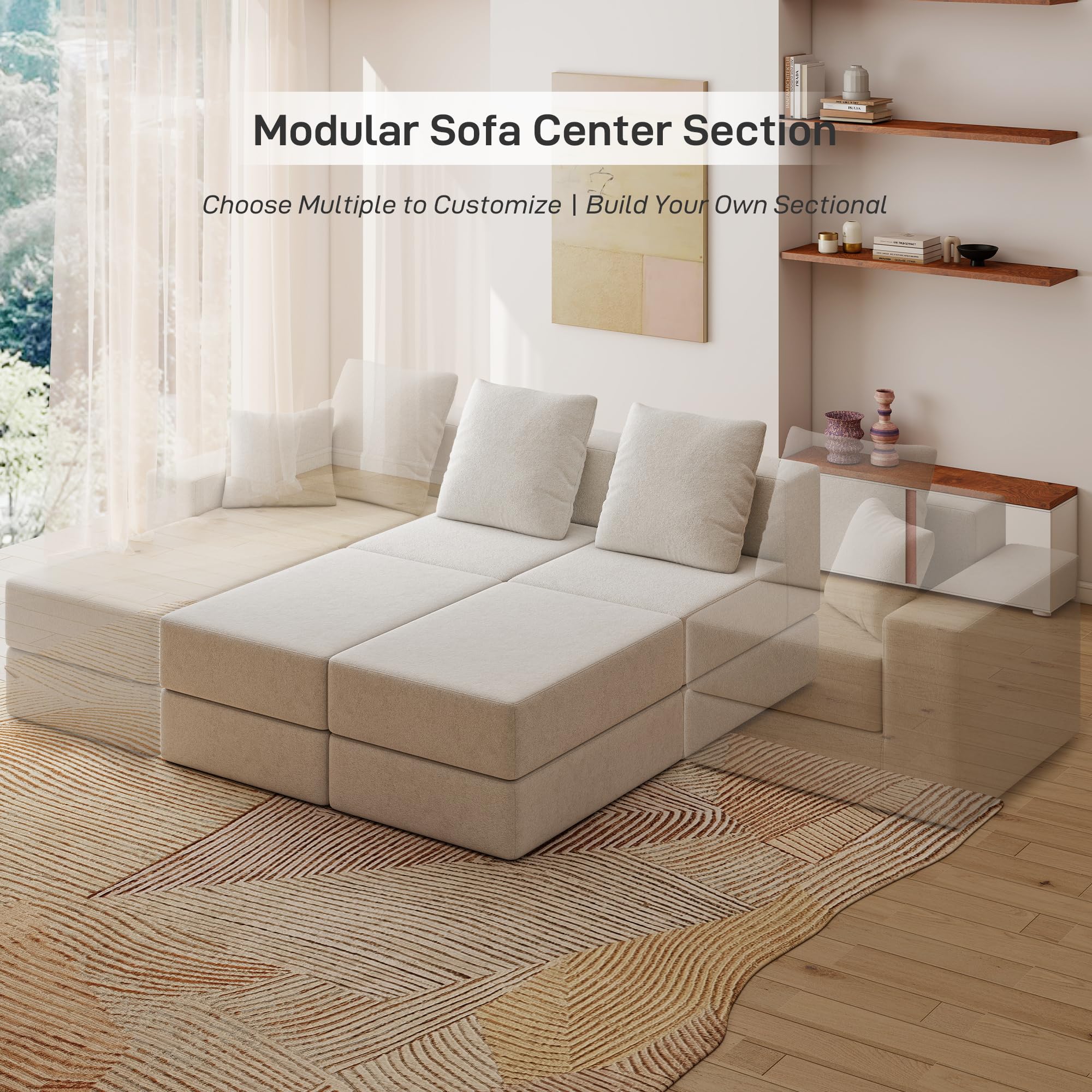 BUDGET PICKS - Living&Giving 128" U-Shaped Cloud Sectional Couch
