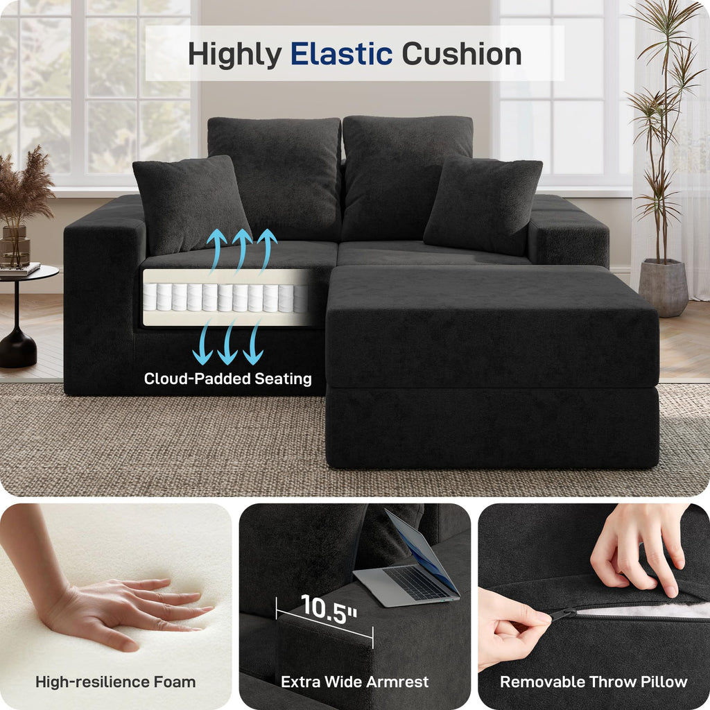 BUDGET PICKS - Living&Giving 128" U-Shaped Cloud Sectional Couch