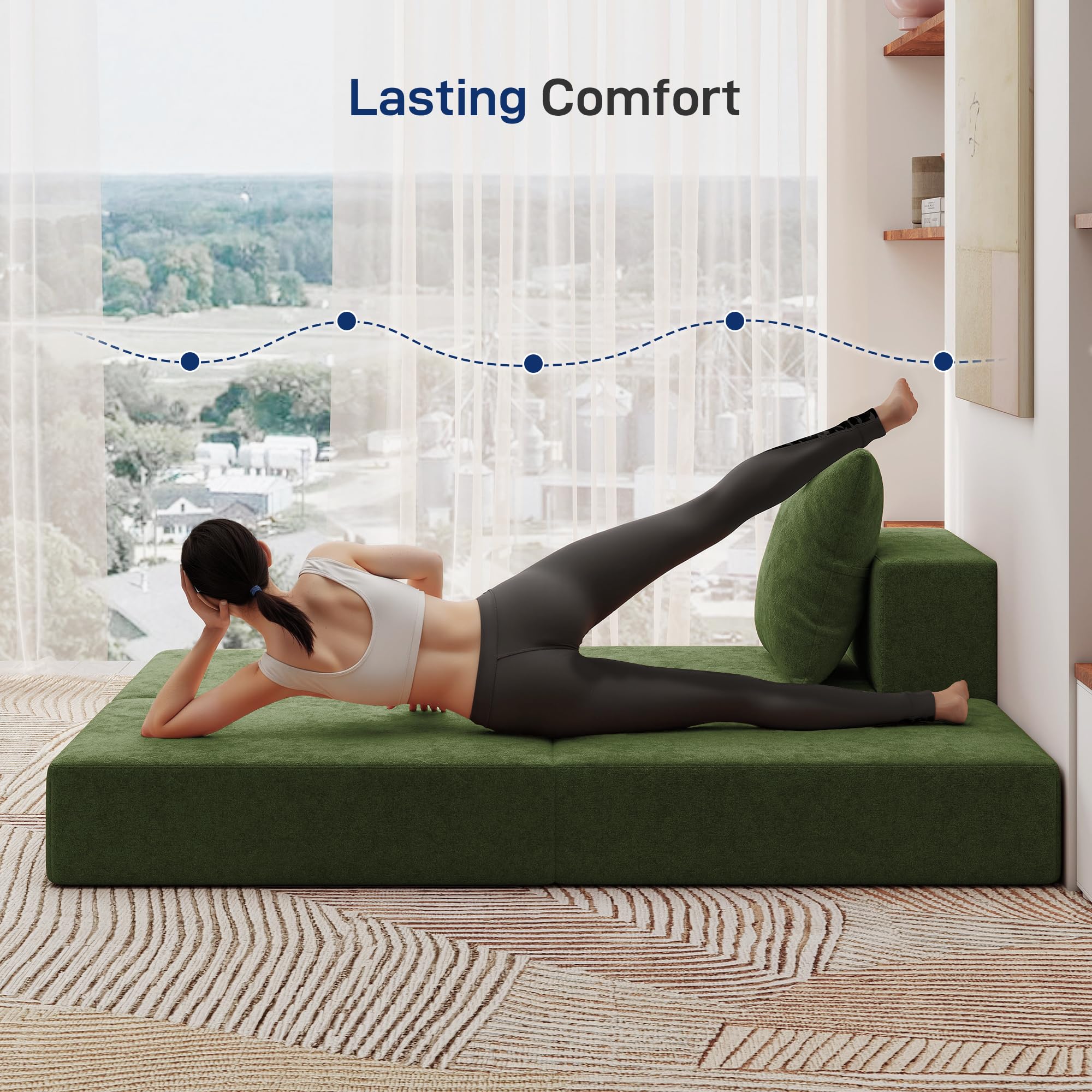 BUDGET PICKS - Living&Giving 128" U-Shaped Cloud Sectional Couch