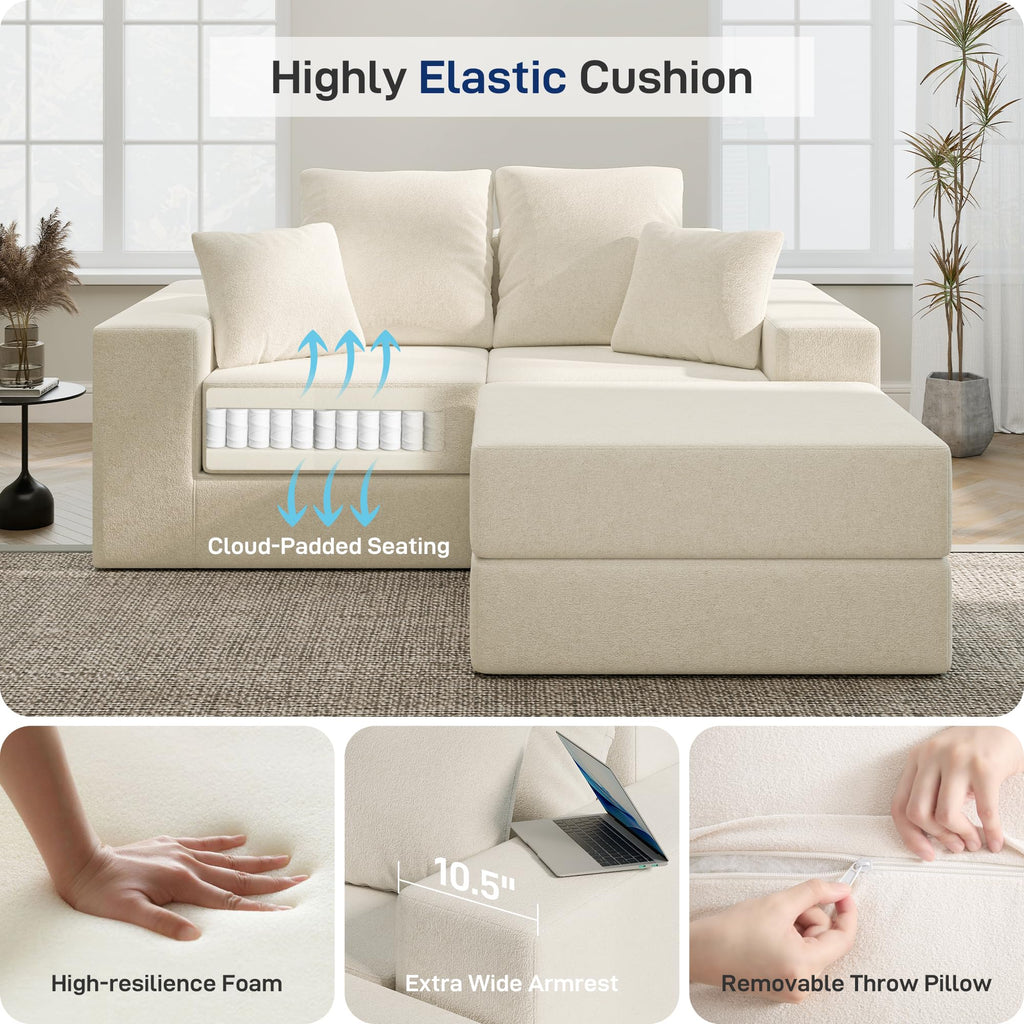 BUDGET PICKS - Living&Giving 128" U-Shaped Cloud Sectional Couch