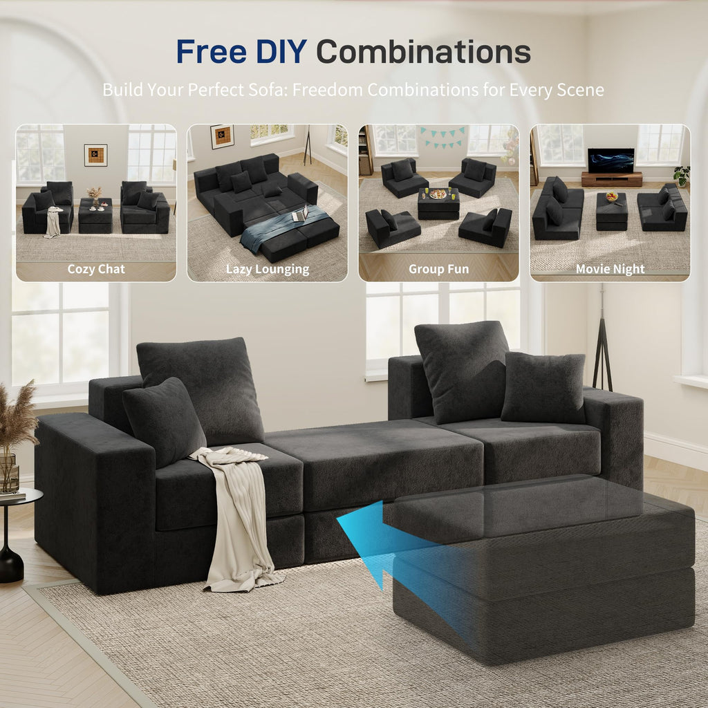 BUDGET PICKS - Living&Giving 128" U-Shaped Cloud Sectional Couch