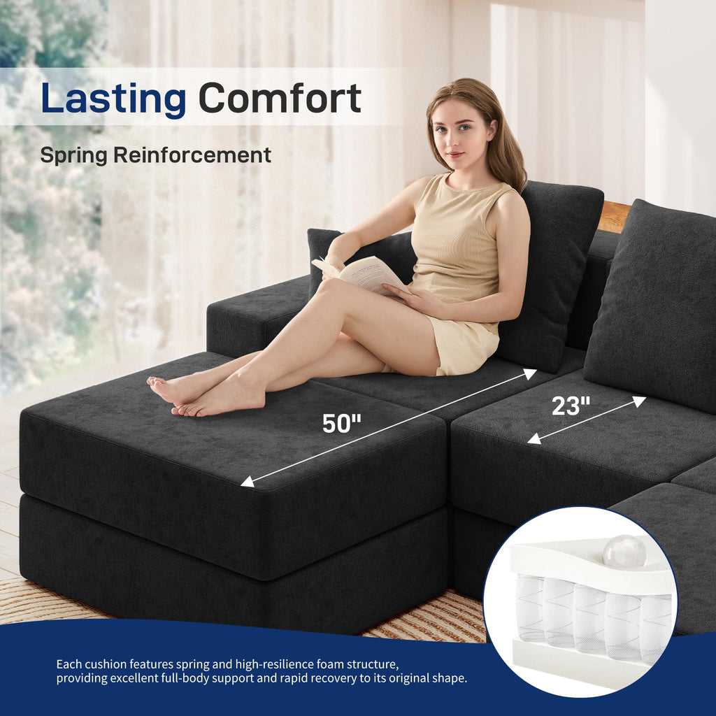 BUDGET PICKS - Living&Giving 128" U-Shaped Cloud Sectional Couch