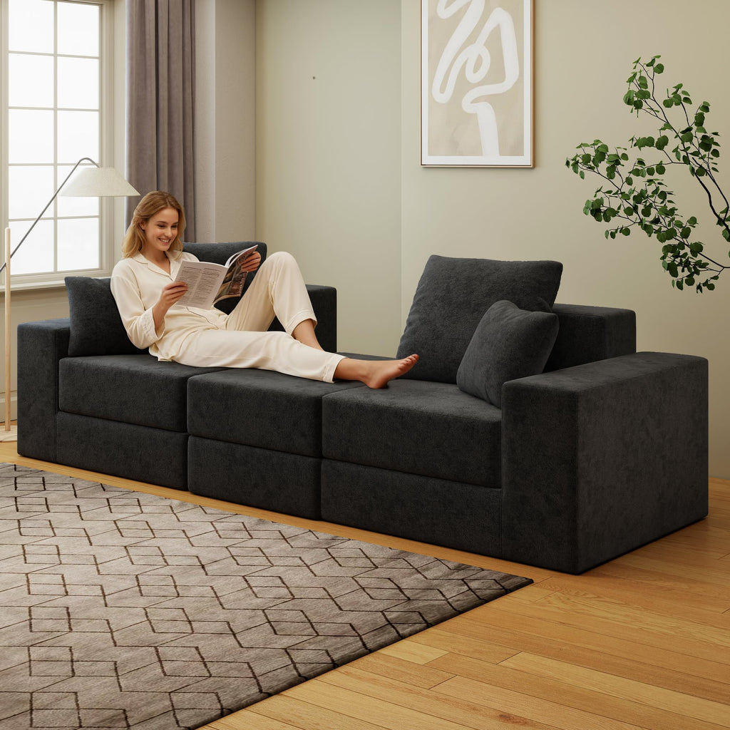 BUDGET PICKS - Living&Giving 128" U-Shaped Cloud Sectional Couch