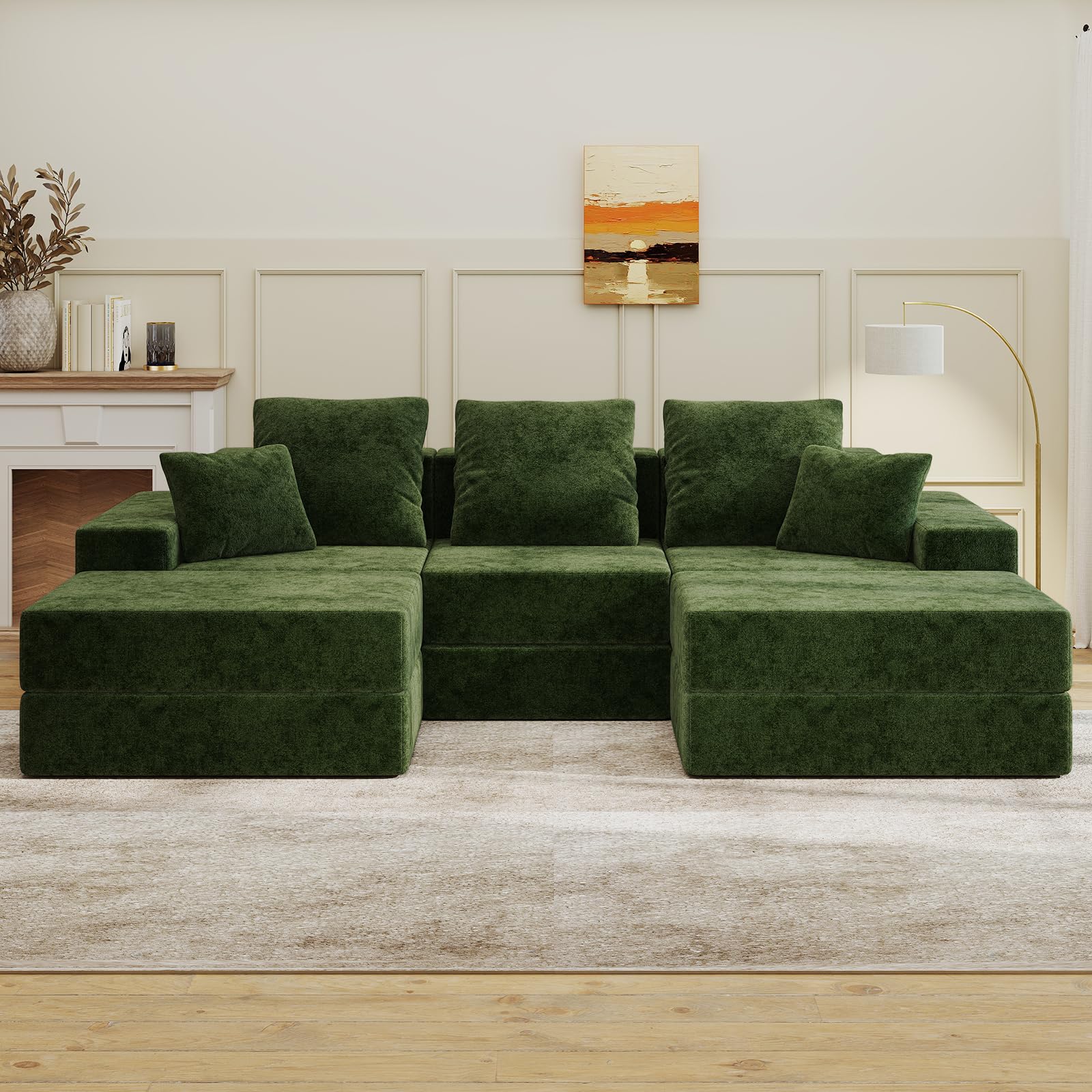 BUDGET PICKS - Living&Giving 128" U-Shaped Cloud Sectional Couch