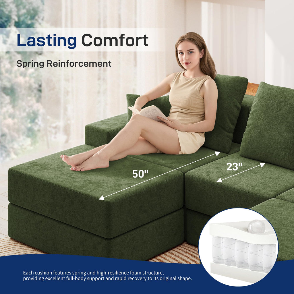 BUDGET PICKS - Living&Giving 128" U-Shaped Cloud Sectional Couch