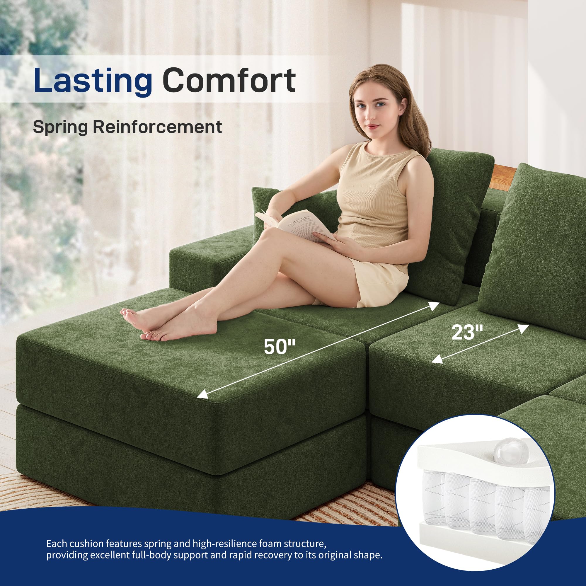 BUDGET PICKS - Living&Giving 128" U-Shaped Cloud Sectional Couch