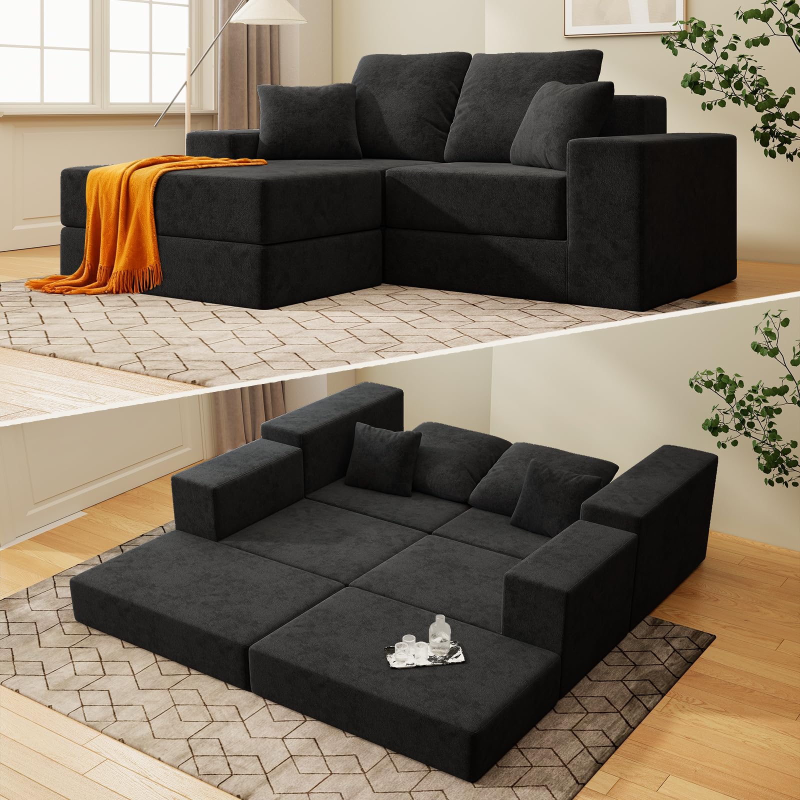 BUDGET PICKS - Living&Giving 128" U-Shaped Cloud Sectional Couch