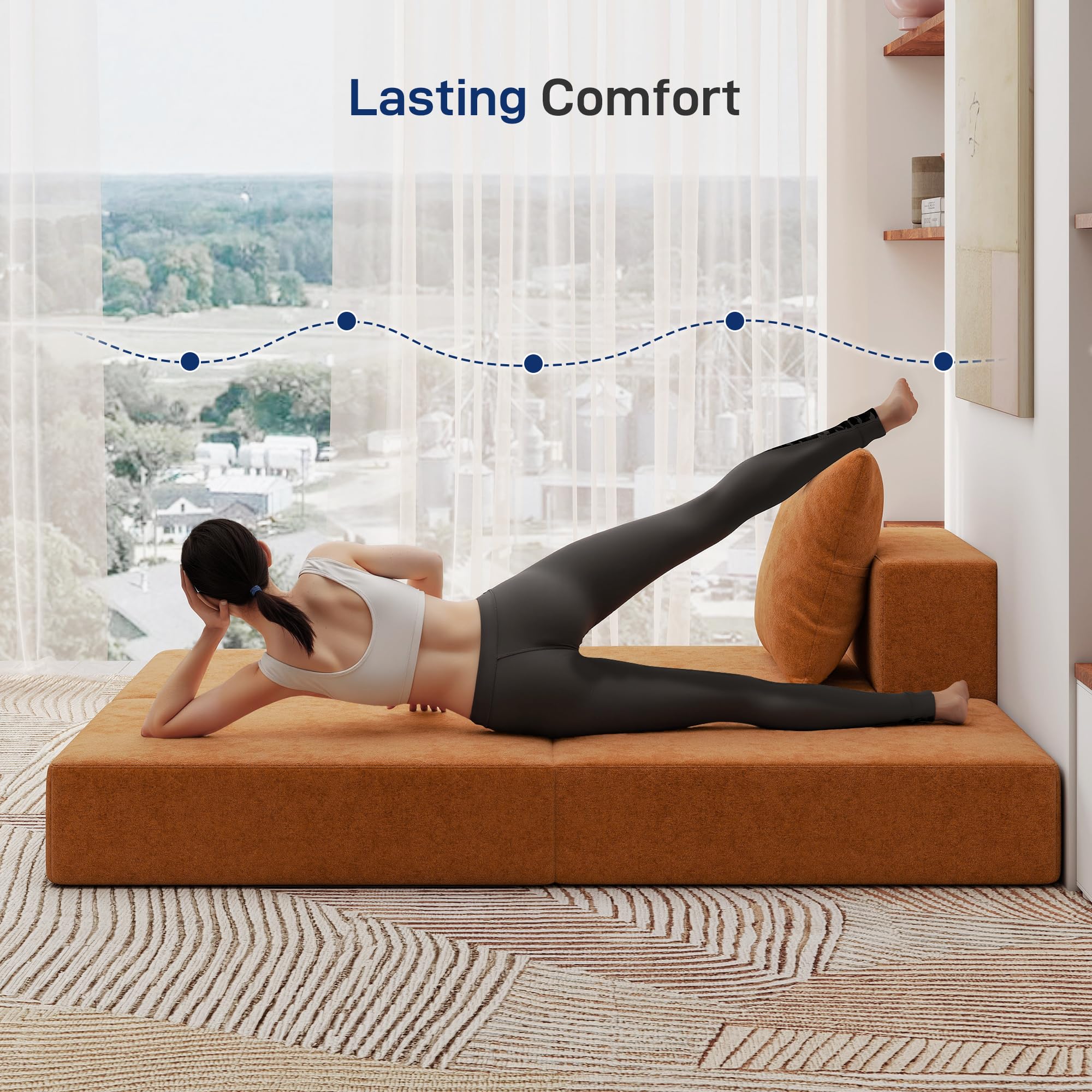 BUDGET PICKS - Living&Giving 128" U-Shaped Cloud Sectional Couch