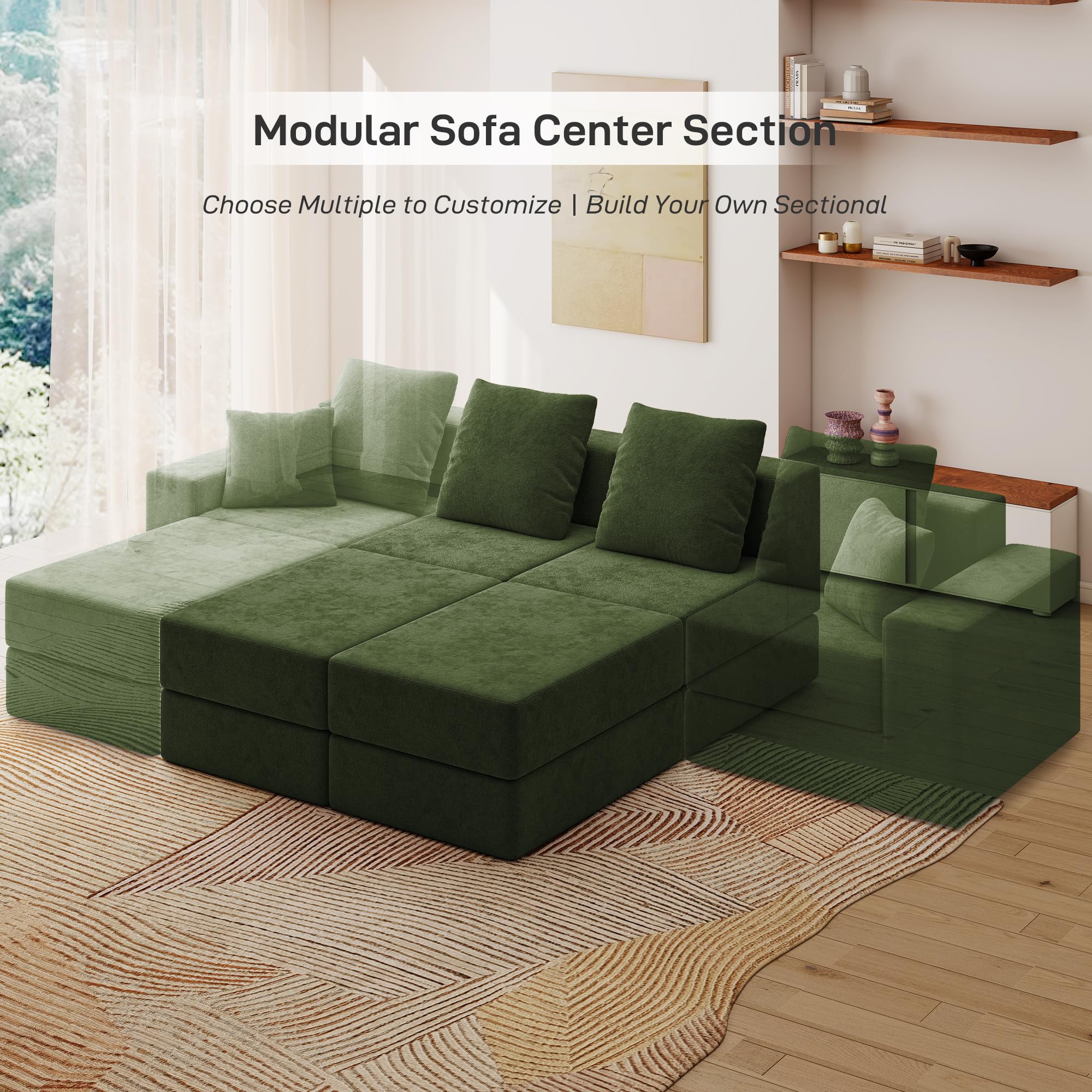 BUDGET PICKS - Living&Giving 128" U-Shaped Cloud Sectional Couch