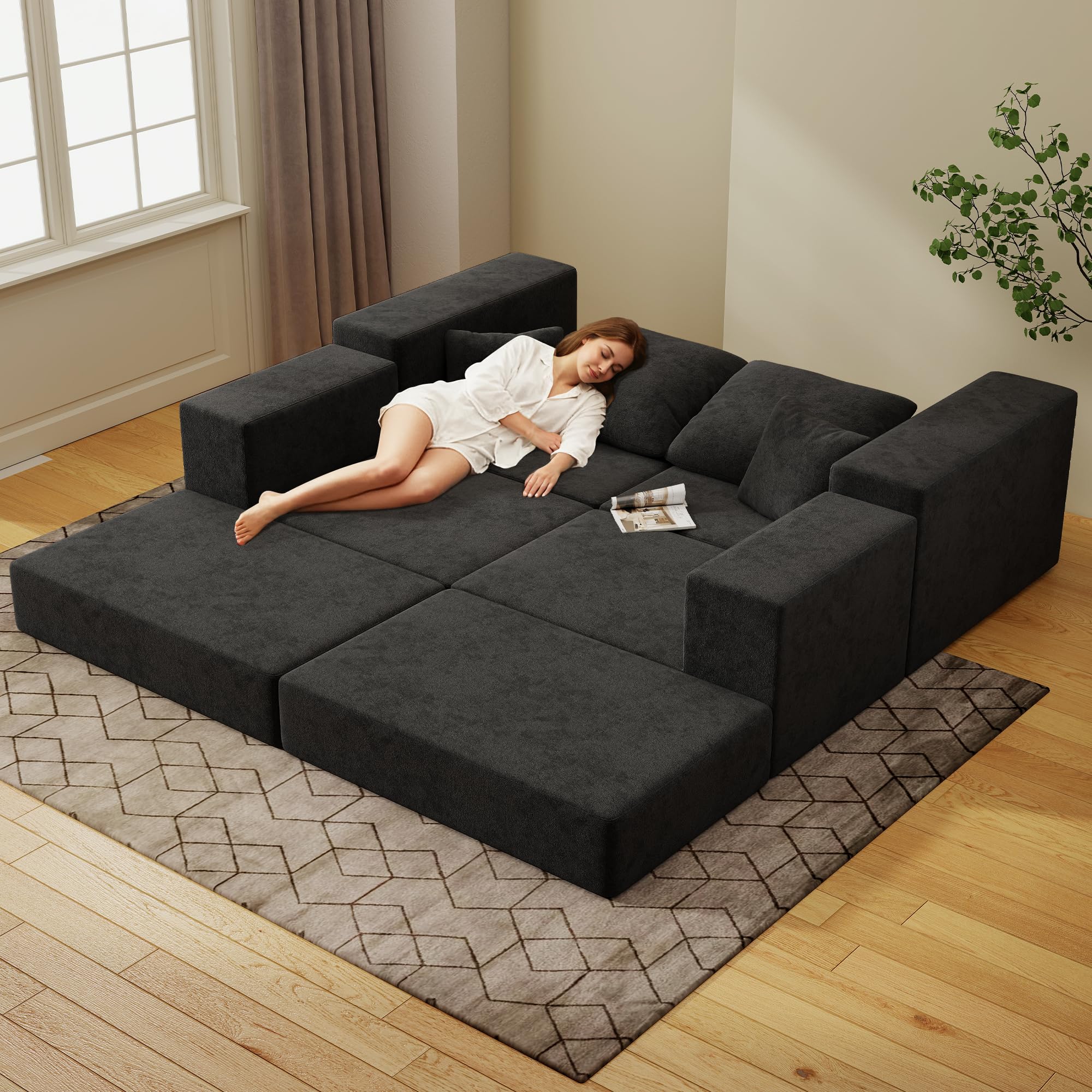 BUDGET PICKS - Living&Giving 128" U-Shaped Cloud Sectional Couch