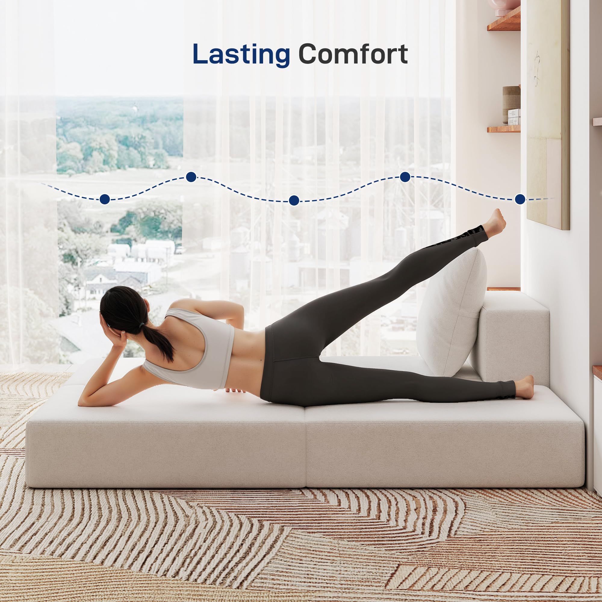 BUDGET PICKS - Living&Giving 128" U-Shaped Cloud Sectional Couch