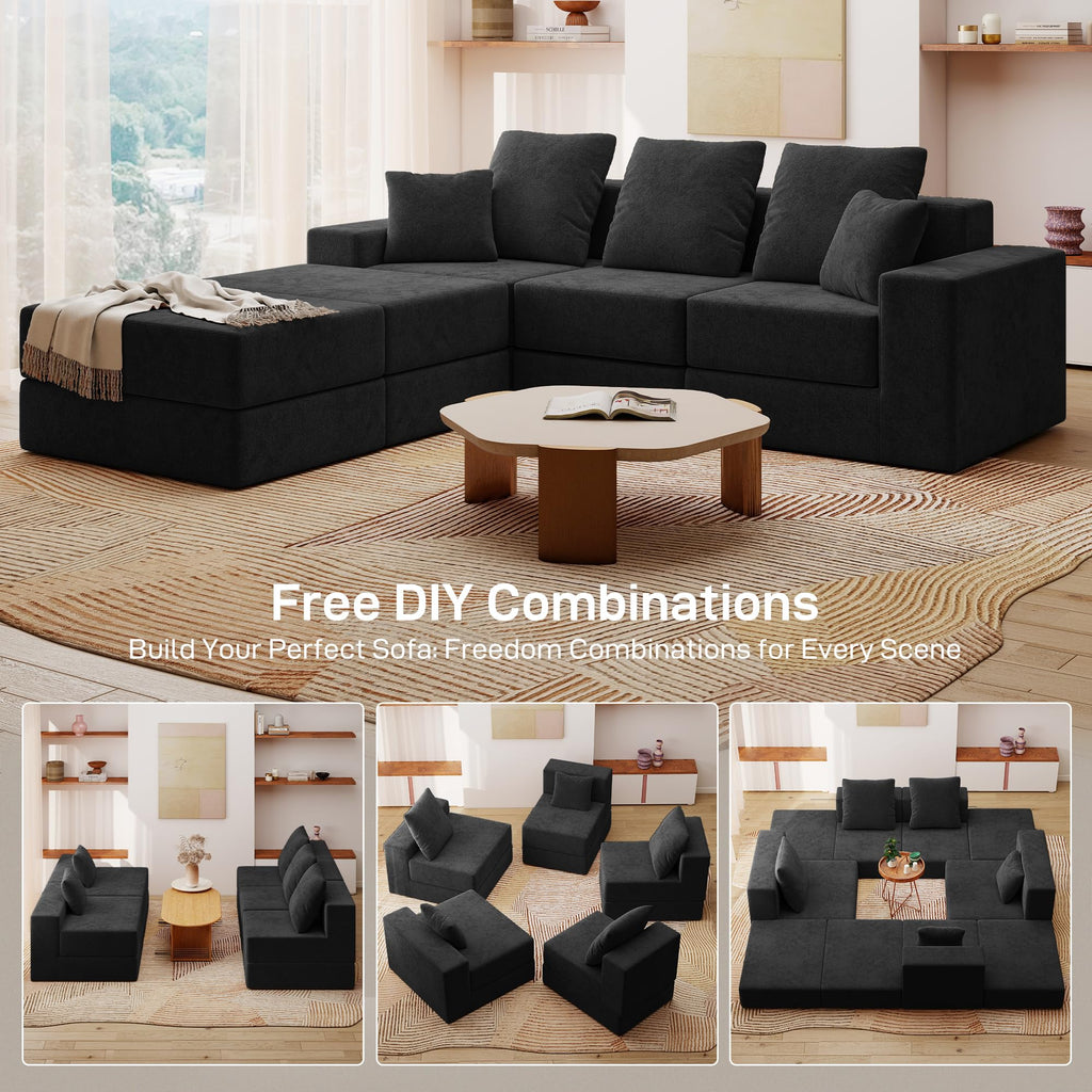 BUDGET PICKS - Living&Giving 128" U-Shaped Cloud Sectional Couch