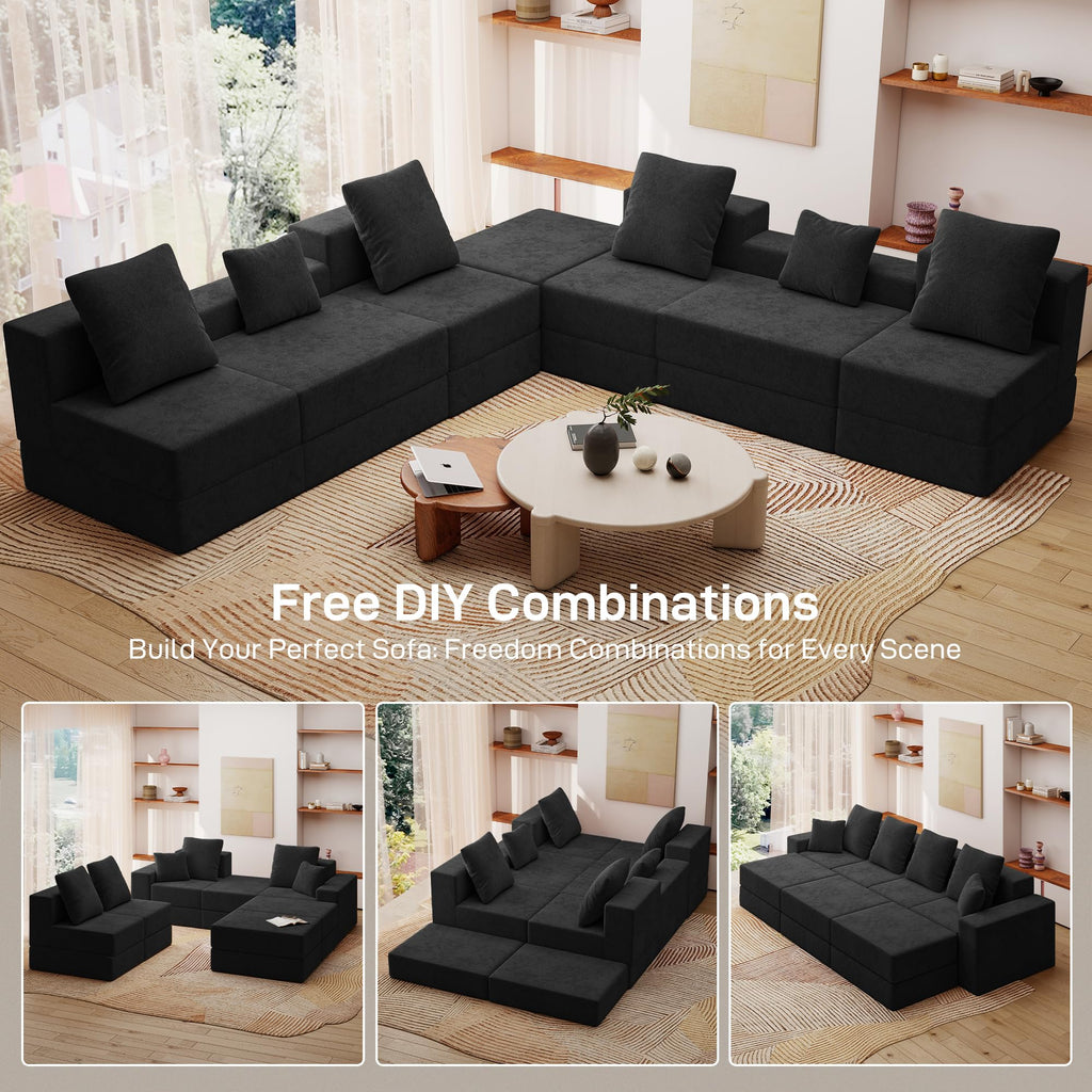 BUDGET PICKS - Living&Giving 128" U-Shaped Cloud Sectional Couch