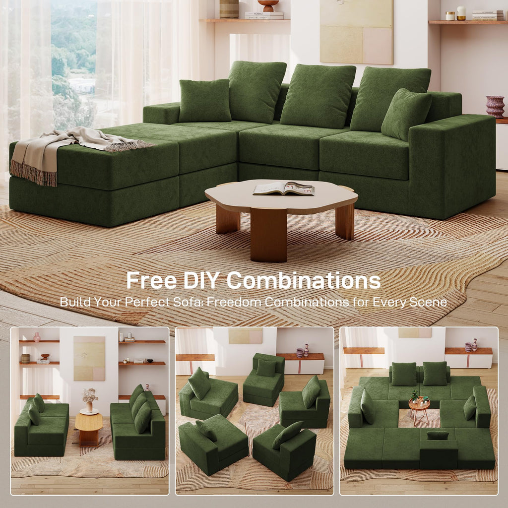 BUDGET PICKS - Living&Giving 128" U-Shaped Cloud Sectional Couch
