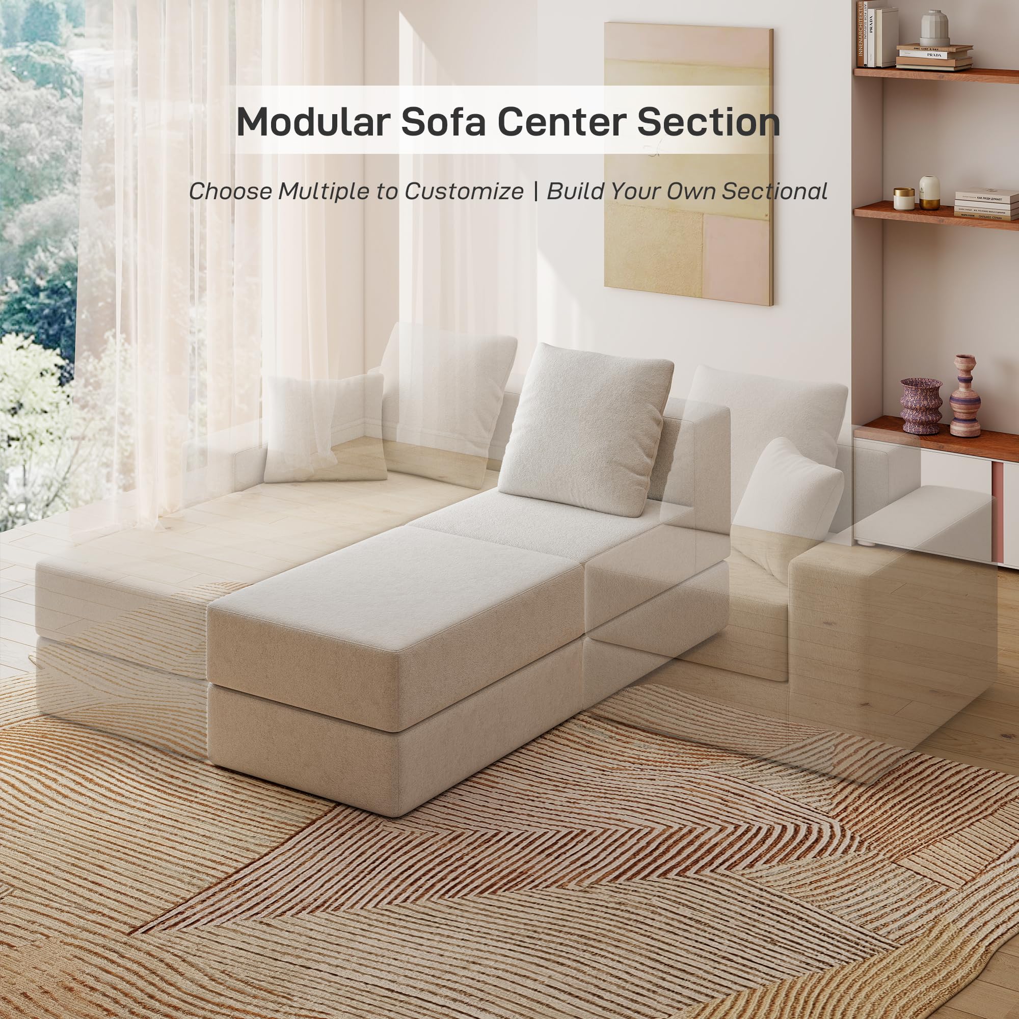 BUDGET PICKS - Living&Giving 128" U-Shaped Cloud Sectional Couch