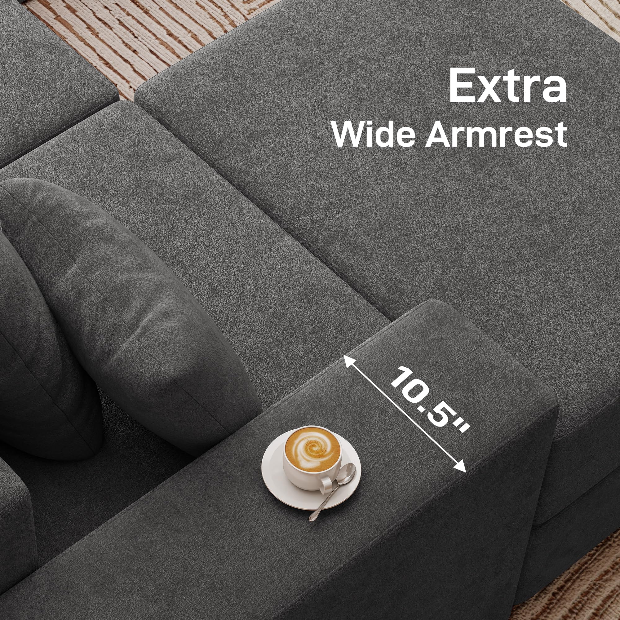 BUDGET PICKS - Living&Giving 128" U-Shaped Cloud Sectional Couch