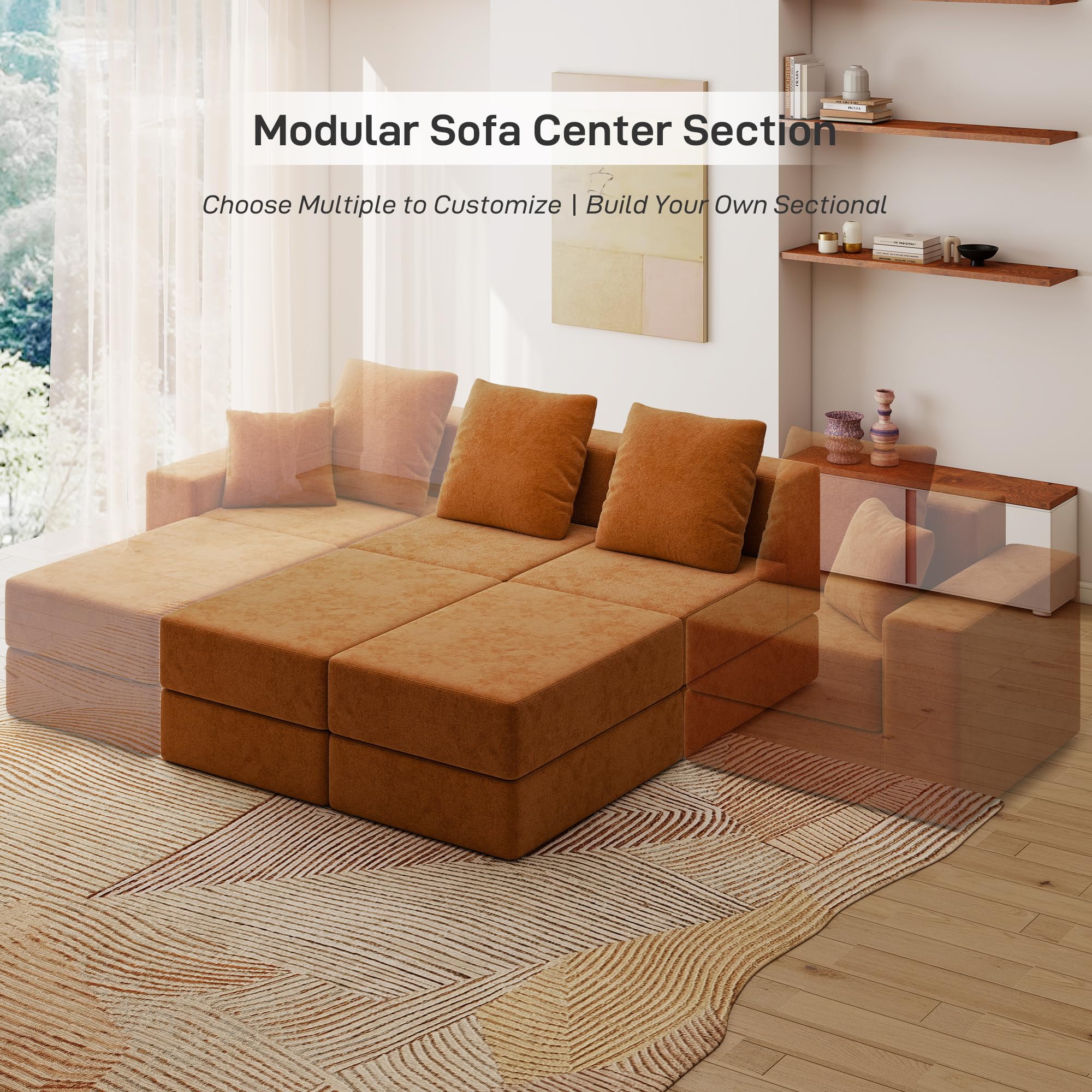 BUDGET PICKS - Living&Giving 128" U-Shaped Cloud Sectional Couch
